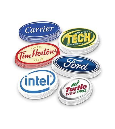 printed oval stickers